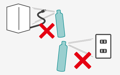 電化製品やコンセントには、直接噴霧しないでください